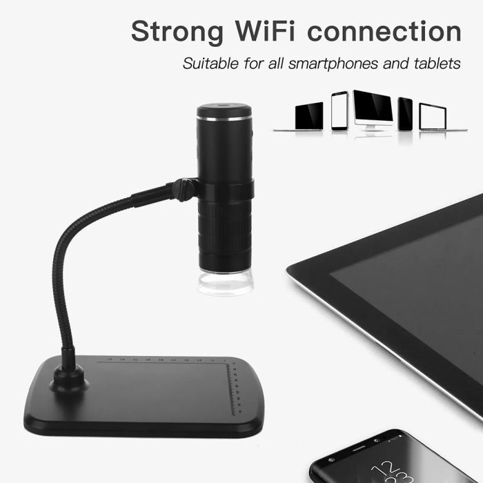Микроскоп цифровой портативный F210 / кратность 1000X / HD 1080P / Wi-FI / Android IOS / подсветка