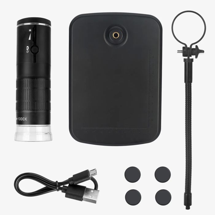 Микроскоп цифровой портативный F210 / кратность 1000X / HD 1080P / Wi-FI / Android IOS / подсветка