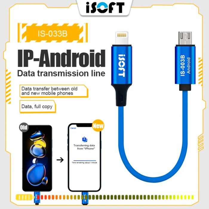 Кабель для передачи данных, синхронизации  ISOFT IS-003B Lightning OTG для iPhone - Android