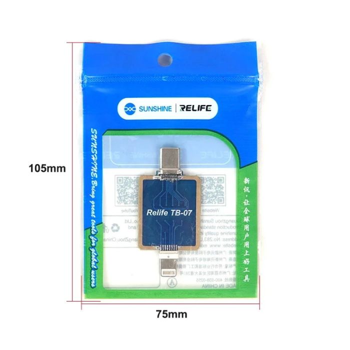 Тестовая плата 2 в 1 RELIFE TB-07 для проверки контактов разъема iPhone Lightning / Android Type-C