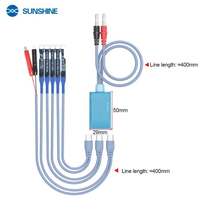 Кабели для блоков питания Sunshine SS-908E с разъемами для подключения плат iPhone 7 - 15 / Pro / Plus / Max