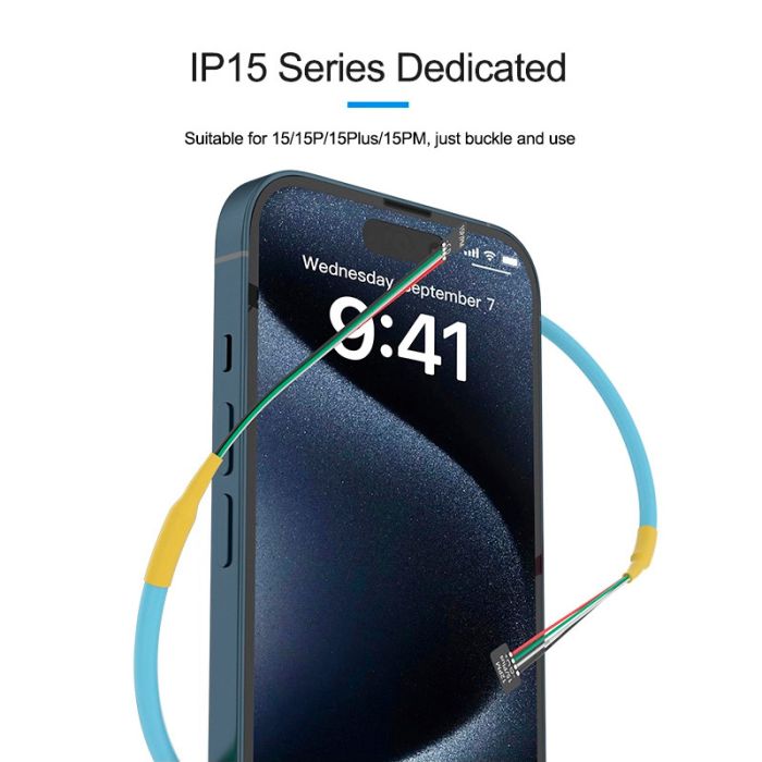 Кабели для блоков питания Sunshine SS-908F с разъемами для подключения плат iPhone 15 / Pro / Plus / Max