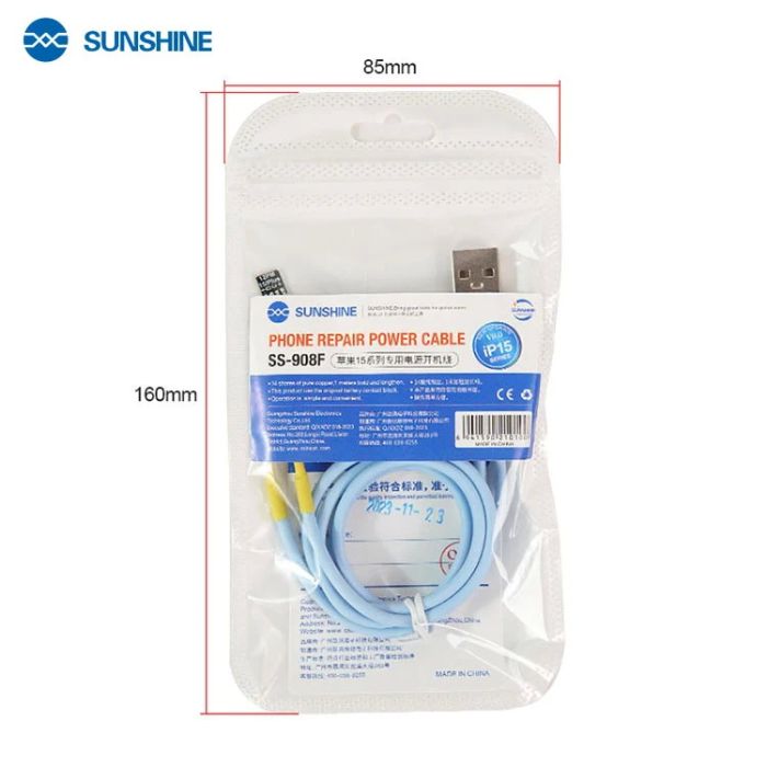 Кабели для блоков питания Sunshine SS-908F с разъемами для подключения плат iPhone 15 / Pro / Plus / Max