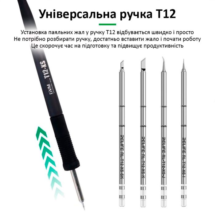 Жало, наконечник Relife RL-T12-XS-I / конус / для паяльника / паяльних станцій