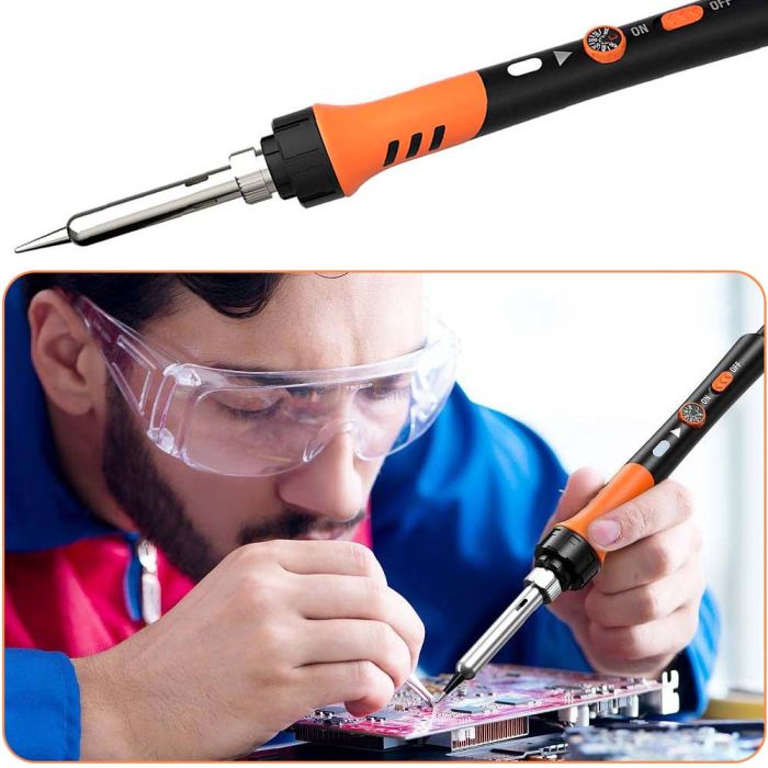 Паяльник с регулировкой температуры 200-450°C / индикатор питания / 60 Вт / Orange