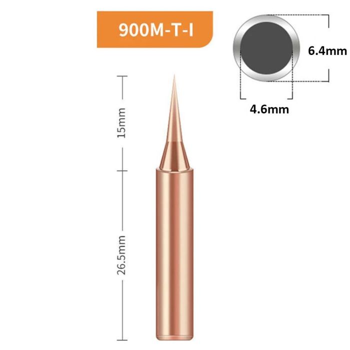 Жало мідне для паяльника 900M-T-I рівний конус, 0.2 мм