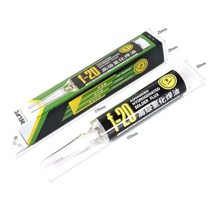 Флюс-паста Relife F20 безотмывочная / с толкателем / 10ml