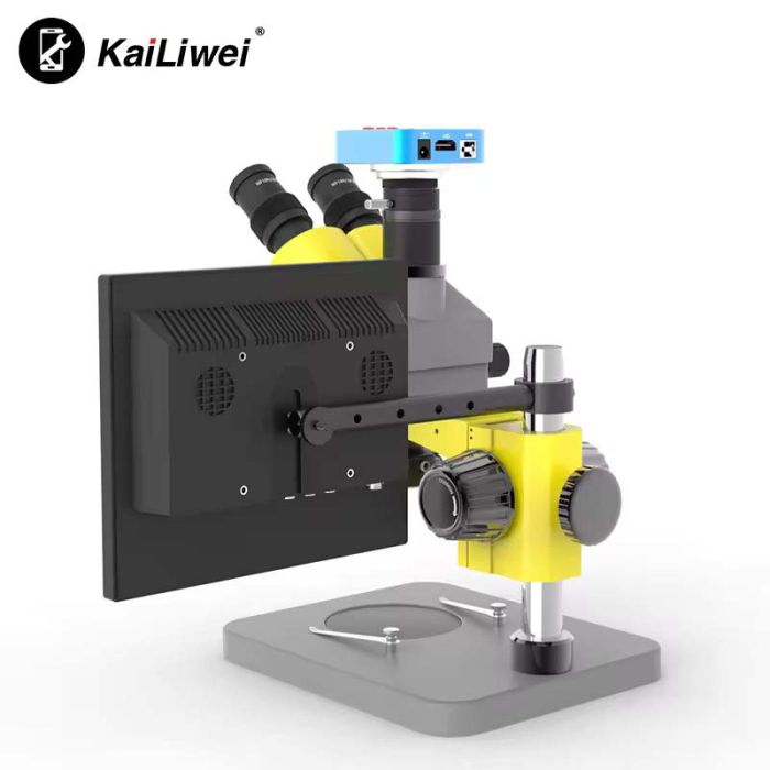 Микроскоп тринокулярный KaiLiwei K10HT-638-S008 / камера 38Мп 1080P / монитор HD 8" / 45X / HDMI / подсветка
