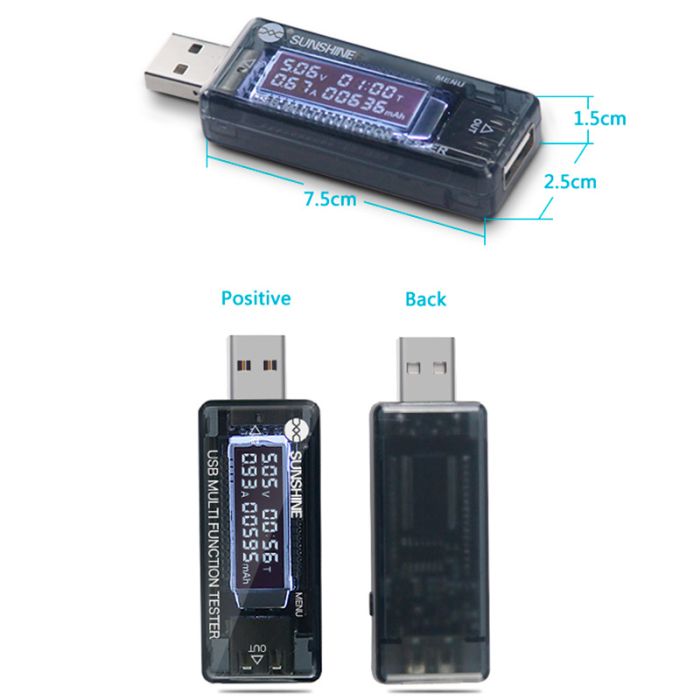 Багатофункціональний USB тестер Sunshine SS-302A QC4.0 / 2.8-30V / 5A