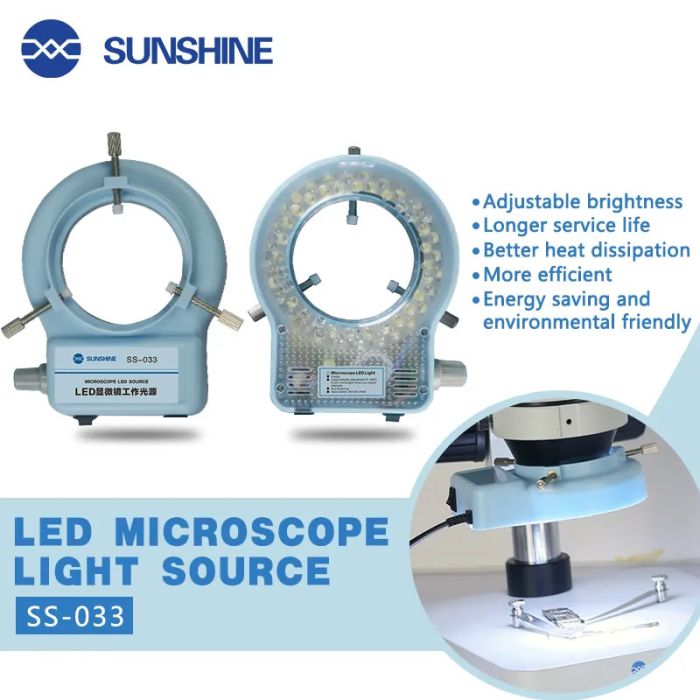 Подсветка для микроскопа Sunshine SS-033 / регулировка яркости / 64 мм / 56 диодов