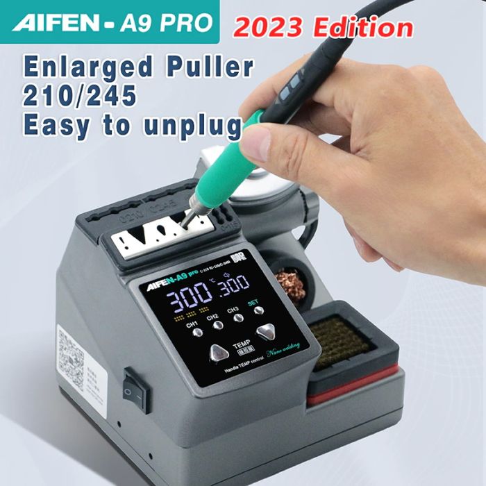 Паяльна станція прецизійна Aifen A9 Pro 2023 C210 / паяльник JBC / 3 канали пам'яті / 100-450 °C / 120 Вт