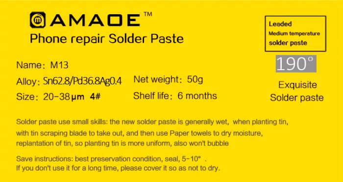 Паяльная паста BGA Amaoe M13 190 ° C (50g)