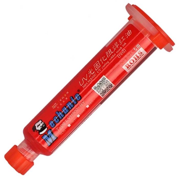 Маска для пайки Mechanic LVH900-RY / ультрафиолетовый лак для изоляции / шприц 10cc / Red