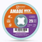 Оплетка для снятия припоя Amaoe Wick 2515 / длина 1.5 м / ширина 2.5 мм