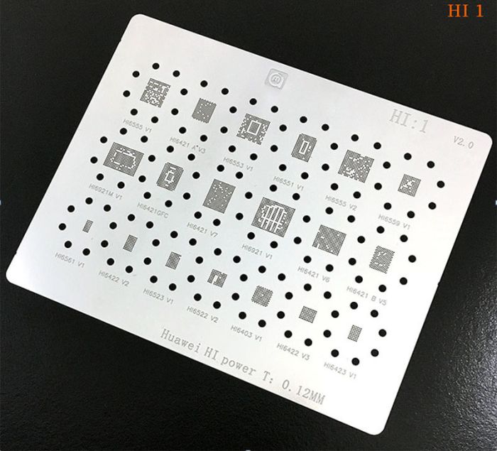 Трафарет BGA Amaoe HI:1 Huawei (HI6555V1/HI6421 A V3/HI6553V1/HI6551V1/HI6555V2) (0.12 mm)
