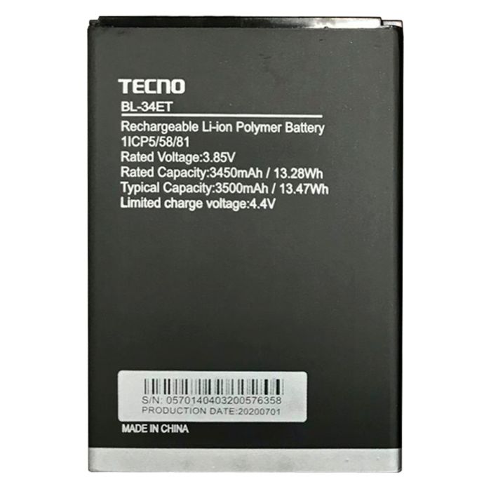 Аккумулятор для Tecno POP 3 (BB2) BL-34ET (3500 mAh)