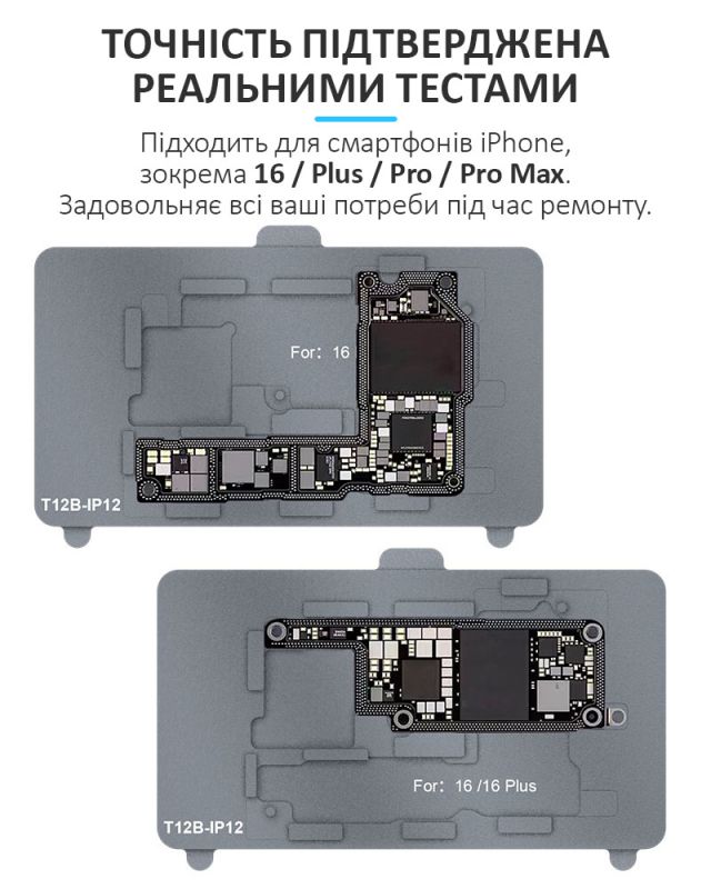 Нижній підігрів Sunshine SS-T12B комплект, основна частина + 12 платформ, для ремонту Android, iPhone 7 - 16