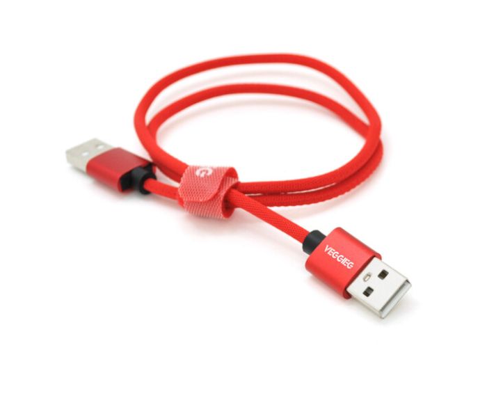 Кабель VEGGIEG UA-0.5, USB 2.0 AM/AM, 0.5m, Red
