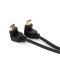 Кабель Merlion HDMI-HDMI 1.0m, v1.4, OD-7.5mm, круглый Black, коннектор Black 90° угловой