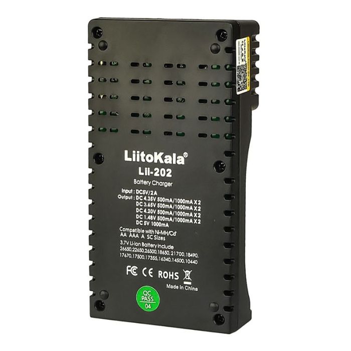 Универсальное зарядное устройство LiitoKala Lii-202 для 18650, AA, AAA Li-Ion, LiFePO4, Ni-MH/Cd + PowerBank