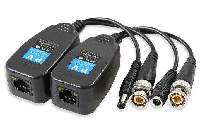 Пассивный приемопередатчик видеосигнала (балун) AHD/CVI/TVI, DC+BNC - RJ-45 2 шт.