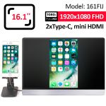 Монитор портативный 161FIJ / 16.1 '' / IPS / 1920x1080 / Type-C / HDMI / jack 3.5 мм / второй экран