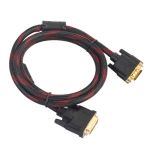 Кабель VGA (папа)-DVI-I (папа)(24+5) 1.5метра 2 феррита оплетка круглый черный