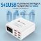 Швидкий зарядний пристрій Sunshine SS-304Q 3.5A / 5xUSB / 1xUSB QC3.0 / 40W White