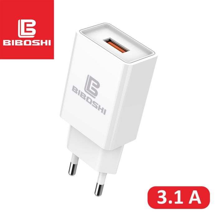 Мережевий зарядний пристрій Biboshi C11 1 USB 3.1A white