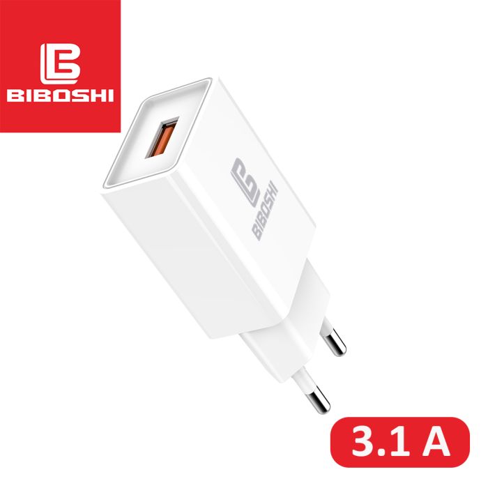 Мережевий зарядний пристрій Biboshi C11 1 USB 3.1A + кабель Micro-USB white