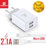 Мережевий зарядний пристрій Biboshi C01 2 USB 2.1A + кабель Micro-USB white