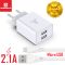 Мережевий зарядний пристрій Biboshi C01 2 USB 2.1A + кабель Micro-USB white