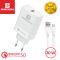 Мережевий зарядний пристрій Biboshi C39 1 USB 20W / QC5.0 + кабель Type-C white