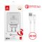 Мережевий зарядний пристрій Biboshi C39 1 USB 20W / QC5.0 + кабель Type-C white