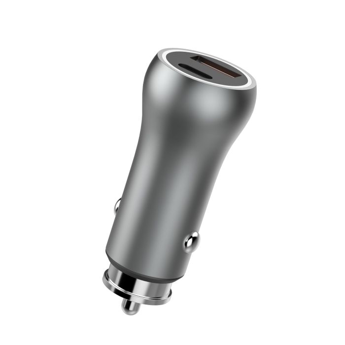 Автомобільний зарядний пристрій Biboshi Z04 1 USB 1 Type-C PD-20W silver