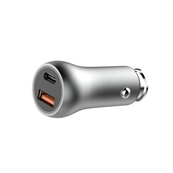 Автомобільний зарядний пристрій Biboshi Z04 1 USB 1 Type-C PD-20W silver