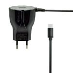 Мережевий зарядний пристрій Gelius Ultra Edition USB + Type-C 2A Black 1.2m