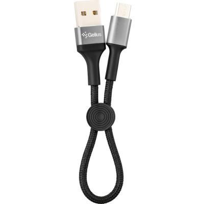 USB Cable Gelius Pro Short GP-UC107 Micro USB (0.2m) Black