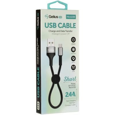 USB Cable Gelius Pro Short GP-UC107 Micro USB (0.2m) Black