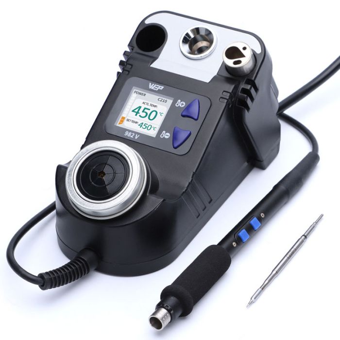 Паяльна станція WEP 982 V / прецизійний паяльник C210 / 90-450°C / 40 Вт Black