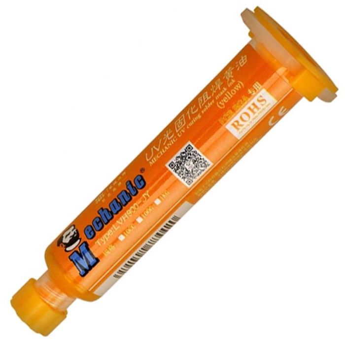 Маска для пайки Mechanic LVH900-YY / ультрафиолетовый лак для изоляции / шприц 10cc / Yellow