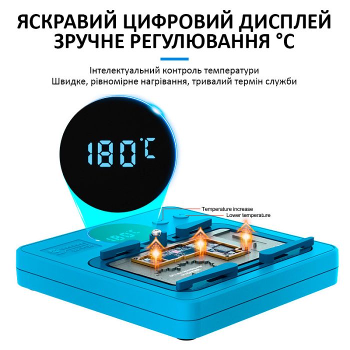 Нижний подогрев Sunshine SS-T12B комплект, основная часть + 11 платформ, для ремонта Android, iPhone 7 - 15