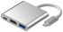 Переходник OTG адаптер 3 в 1 / Type-C на HDMI + USB 3.0 + Type-C / PD 100 Вт / Белый