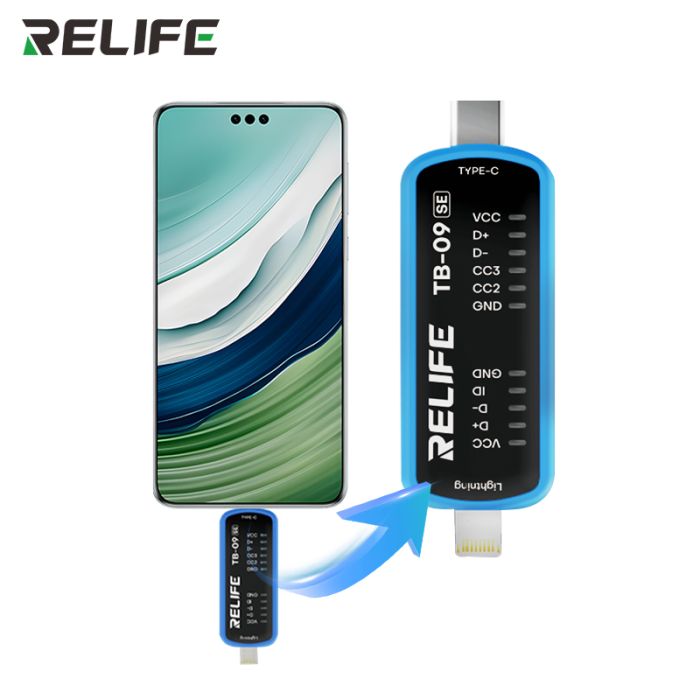 Тестер разъема зарядки RELIFE TB-09 SE / Lightning + Type-C / для смартфонов iPhone и Android