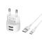 Сетевое зарядное устройство Borofone BA23A 2 USB 2.4A Type-C белое