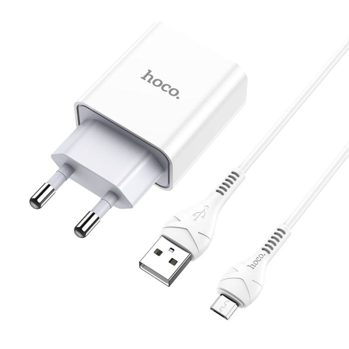 Мережевий зарядний пристрій Hoco C81A 1 USB 2.1A Micro білий