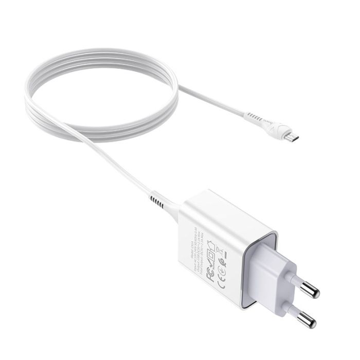 Мережевий зарядний пристрій Hoco C81A 1 USB 2.1A Micro білий
