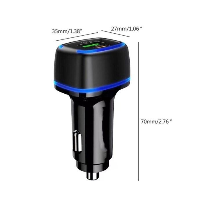 Автомобільний зарядний пристрій 38W Profit ES-D101 PD20W QC USB C+A (Black)