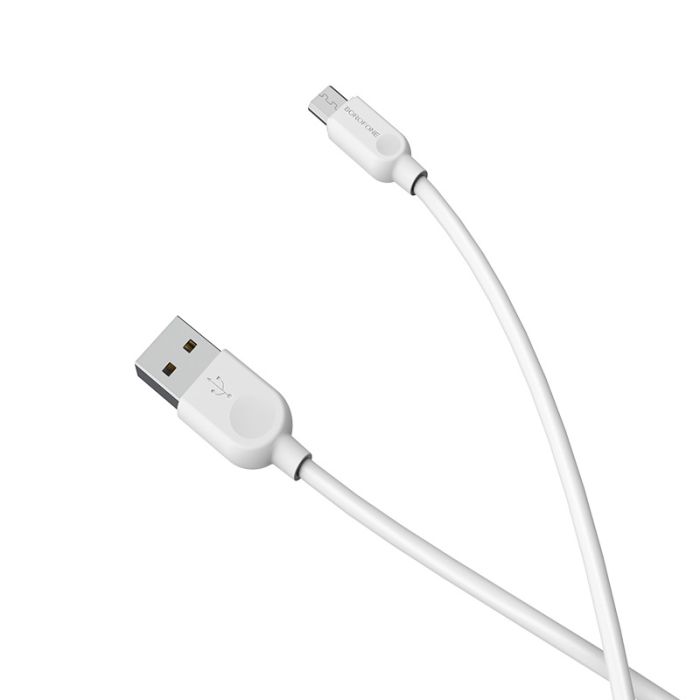 USB кабель Borofone BX14 Micro 2.4A 2m белый