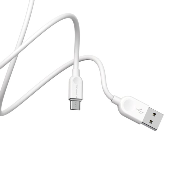 USB кабель Borofone BX14 Micro 2.4A 2m белый